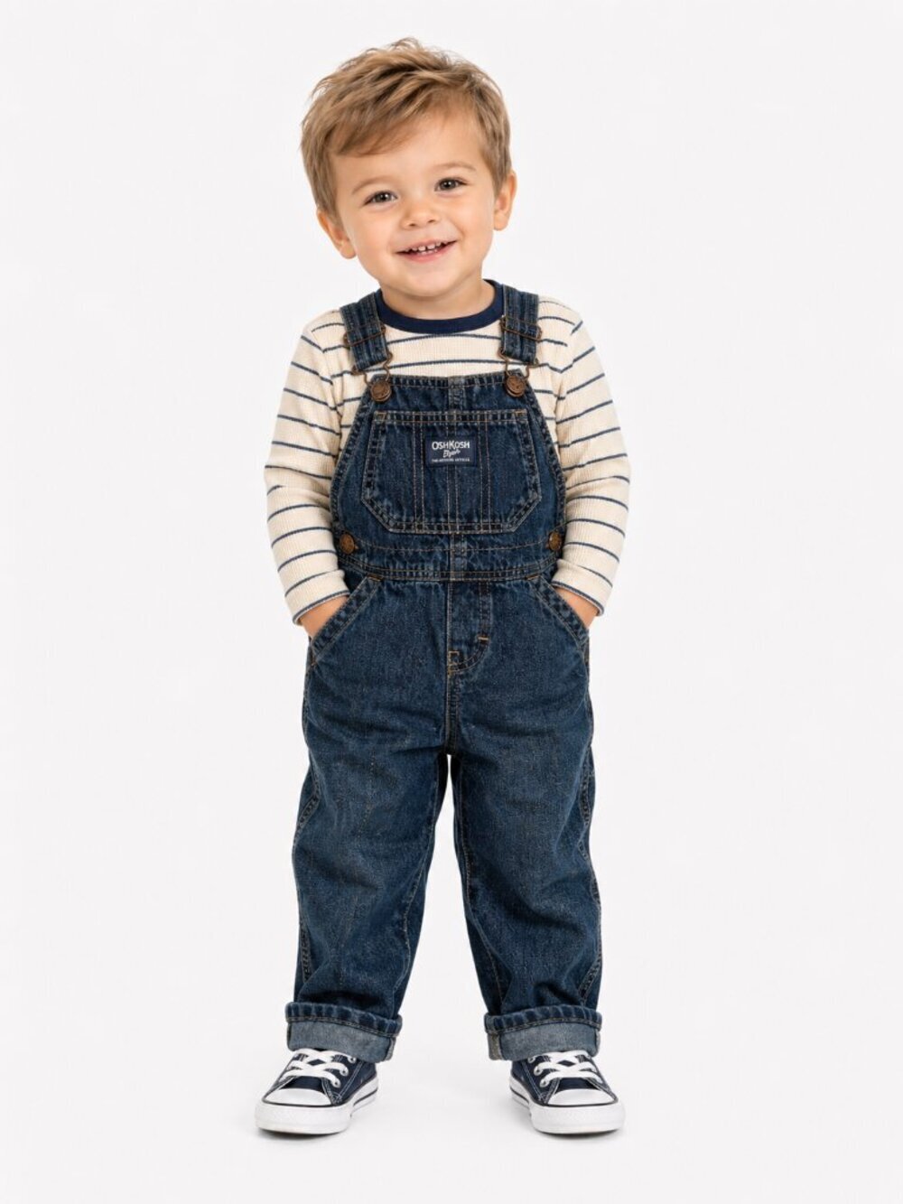 OSH KOSH B'Gosh Denim Overalls Vestbak Dark Blue Jean 24 Mos Vintage